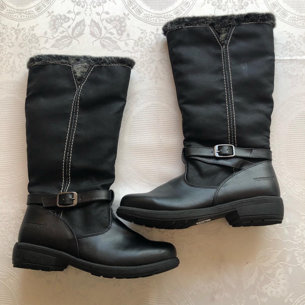Weather-Proof DEBBY Black Boots Faux Fur Inner Layer Women’s Size 10 1.5” Heels